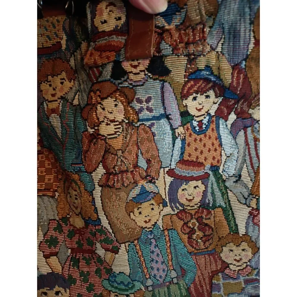 Vintage Children Of The World Jaquard Tapestry Shoulder Bag Unbranded Excellent